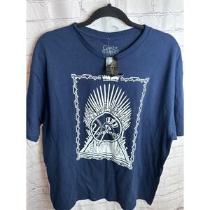 Game of Thrones Yankees Graphic T-Shirt HBO Licensed New York Blue